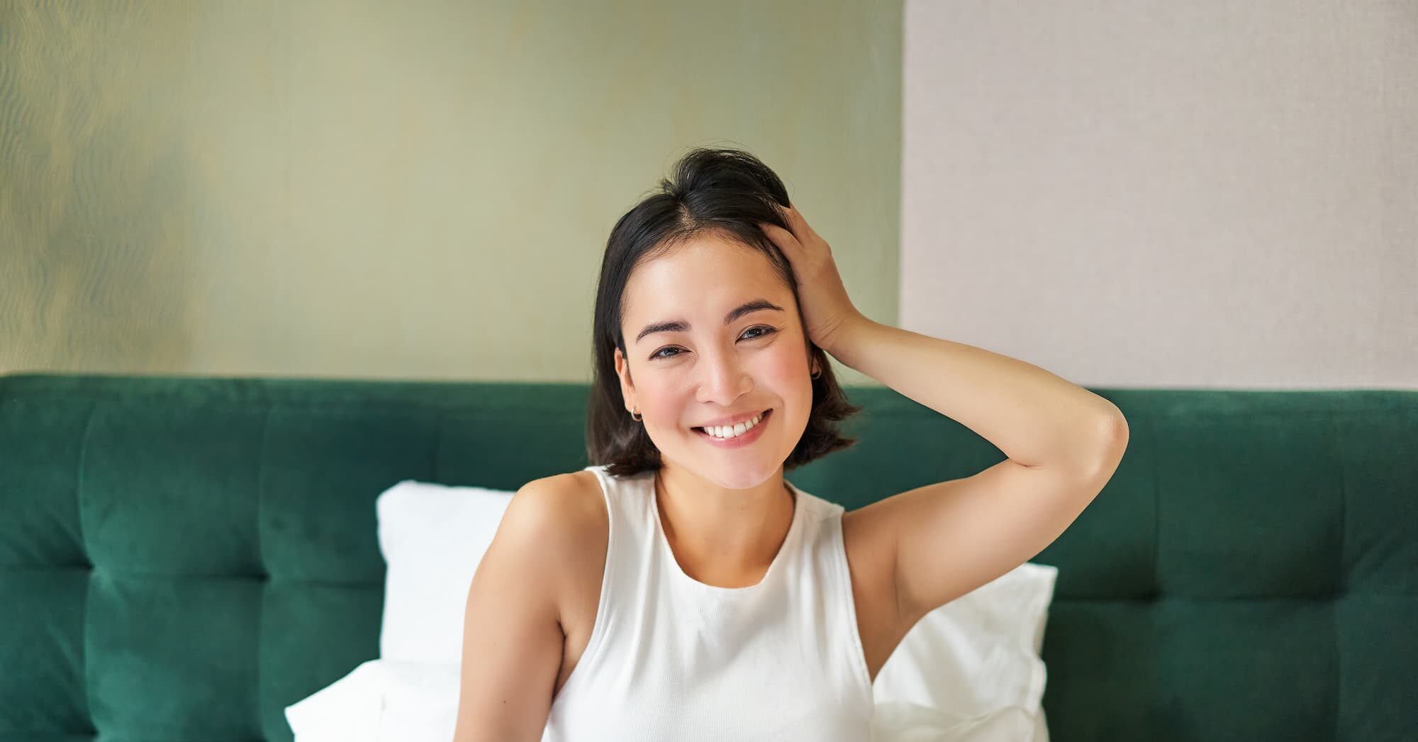 girl is happy with TED hair restoration treatment